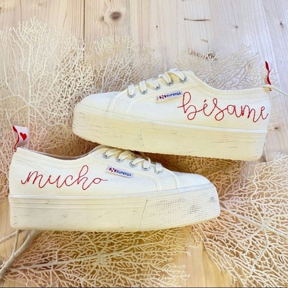 New Superga Chicas Latinas Besame Mucho Platform Sneakers - Picture 3 of 11
